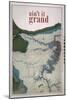 Ain't it Grand - 1882, Grand Canyon Map - The Kanab, Kaibab, Paria and Marble Canon Platforms-null-Mounted Giclee Print