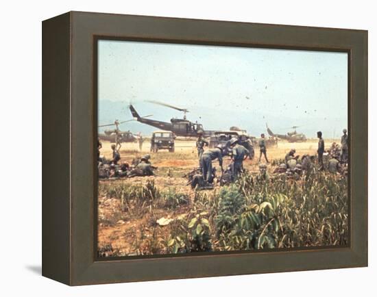 Air and Space: Bell HU-1As in Vietnam-null-Framed Premier Image Canvas