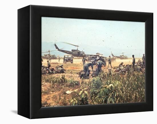 Air and Space: Bell HU-1As in Vietnam-null-Framed Premier Image Canvas