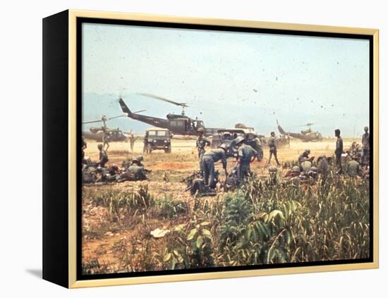 Air and Space: Bell HU-1As in Vietnam-null-Framed Premier Image Canvas