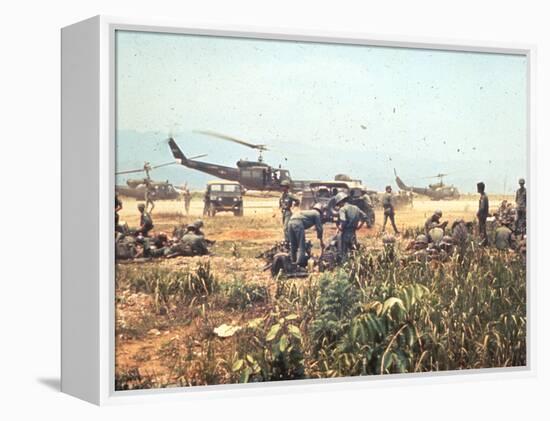 Air and Space: Bell HU-1As in Vietnam-null-Framed Premier Image Canvas