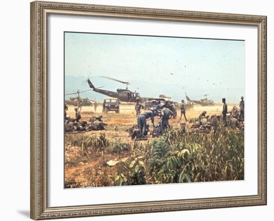 Air and Space: Bell HU-1As in Vietnam-null-Framed Photographic Print