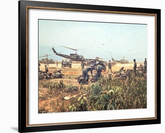 Air and Space: Bell HU-1As in Vietnam--Framed Photographic Print