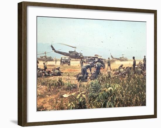 Air and Space: Bell HU-1As in Vietnam--Framed Photographic Print