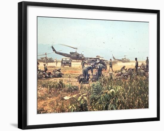 Air and Space: Bell HU-1As in Vietnam--Framed Photographic Print