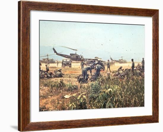 Air and Space: Bell HU-1As in Vietnam-null-Framed Photographic Print