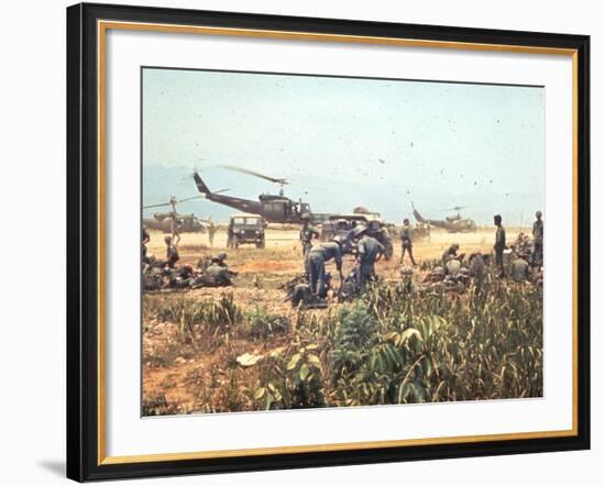 Air and Space: Bell HU-1As in Vietnam--Framed Photographic Print