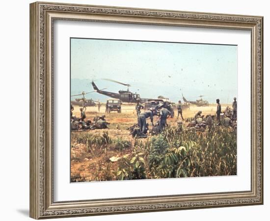 Air and Space: Bell HU-1As in Vietnam-null-Framed Photographic Print