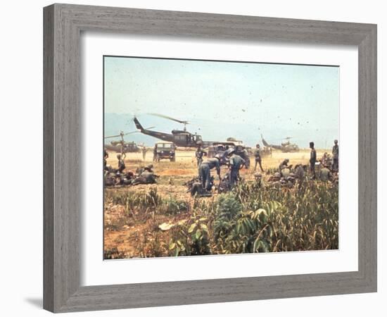 Air and Space: Bell HU-1As in Vietnam-null-Framed Photographic Print