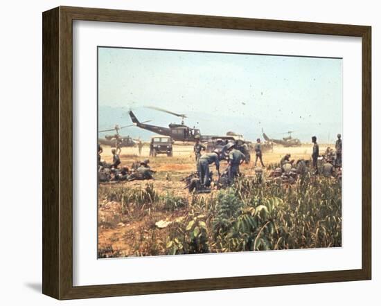 Air and Space: Bell HU-1As in Vietnam-null-Framed Photographic Print