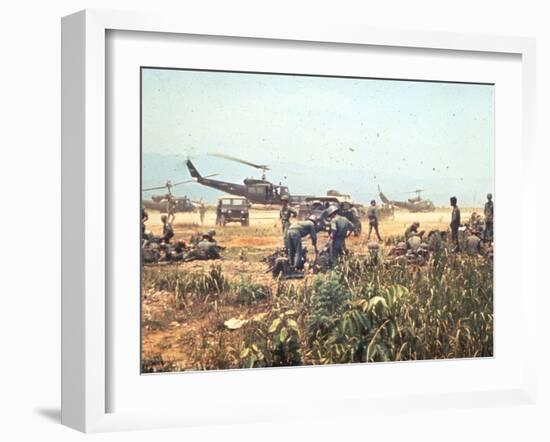 Air and Space: Bell HU-1As in Vietnam-null-Framed Photographic Print