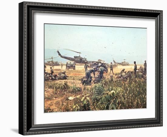 Air and Space: Bell HU-1As in Vietnam-null-Framed Photographic Print