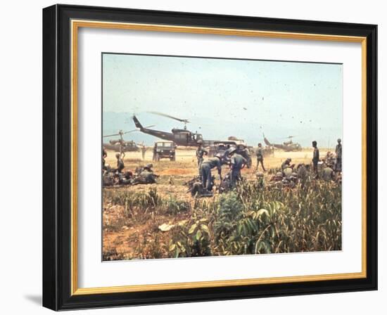 Air and Space: Bell HU-1As in Vietnam-null-Framed Photographic Print