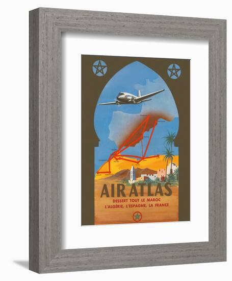 Air Atlas - Services All of Morocco, Algeria, Spain, France-RENLUC-Framed Art Print