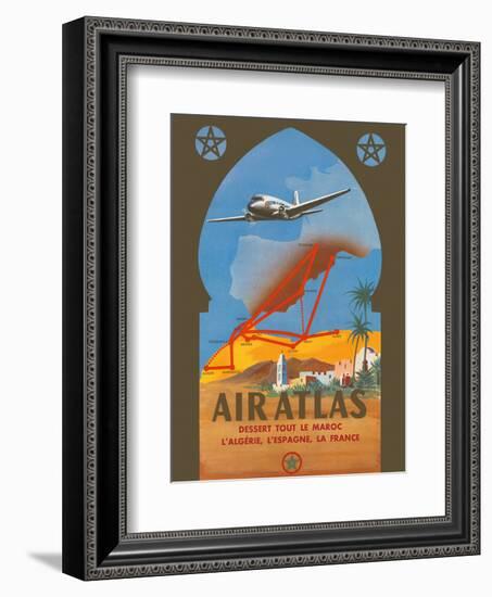 Air Atlas - Services All of Morocco, Algeria, Spain, France-RENLUC-Framed Art Print