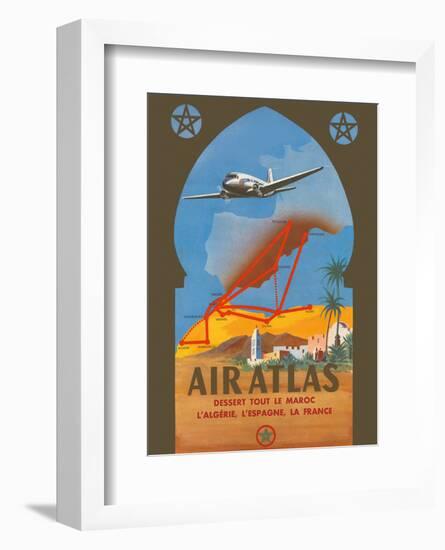 Air Atlas - Services All of Morocco, Algeria, Spain, France-RENLUC-Framed Art Print