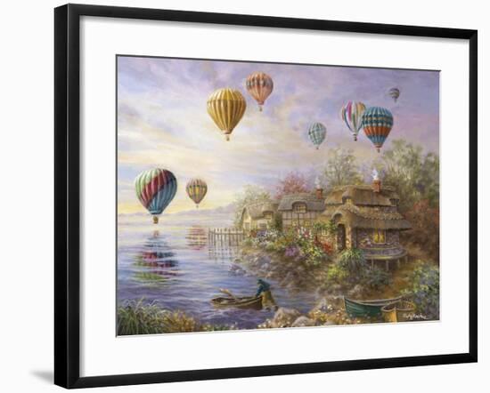 Air Balloons over Cottageville-Nicky Boehme-Framed Giclee Print