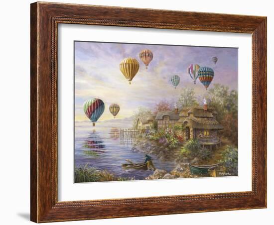 Air Balloons over Cottageville-Nicky Boehme-Framed Giclee Print