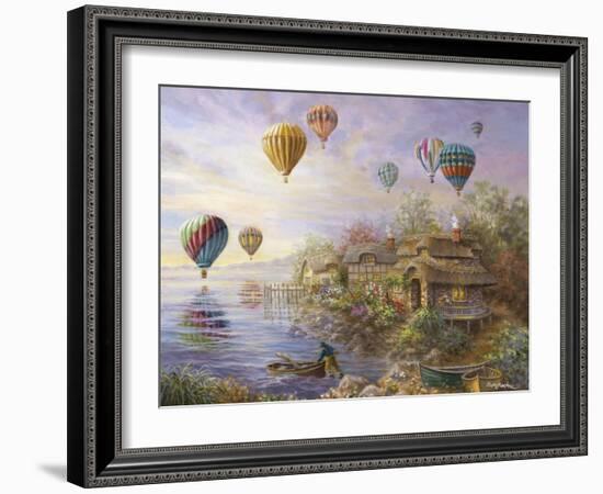 Air Balloons over Cottageville-Nicky Boehme-Framed Giclee Print