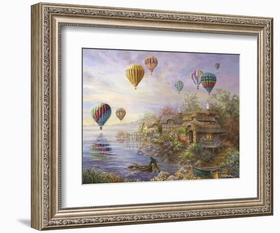 Air Balloons over Cottageville-Nicky Boehme-Framed Giclee Print