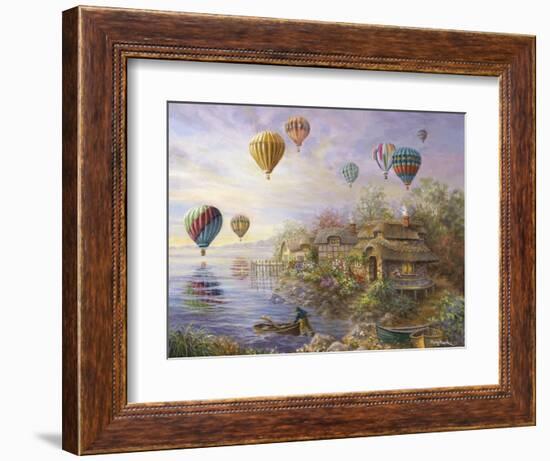 Air Balloons over Cottageville-Nicky Boehme-Framed Giclee Print