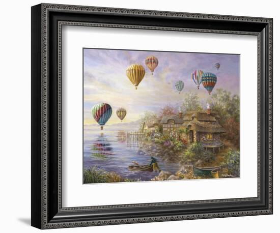 Air Balloons over Cottageville-Nicky Boehme-Framed Giclee Print