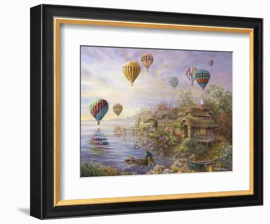 Air Balloons over Cottageville-Nicky Boehme-Framed Giclee Print