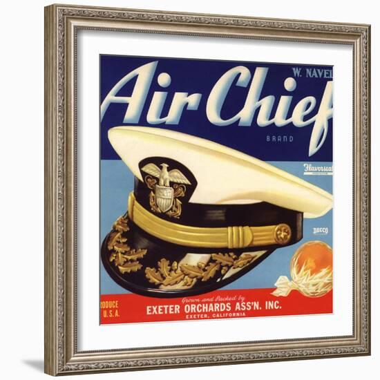 Air Chief Brand - Exeter, California - Citrus Crate Label-Lantern Press-Framed Art Print