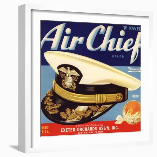 Air Chief Brand - Exeter, California - Citrus Crate Label-Lantern Press-Framed Art Print