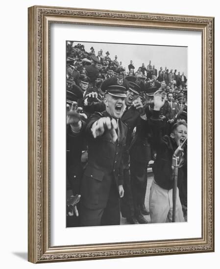 Air Force Academy Cadets Cheering During Game-Leonard Mccombe-Framed Photographic Print