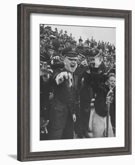 Air Force Academy Cadets Cheering During Game-Leonard Mccombe-Framed Photographic Print