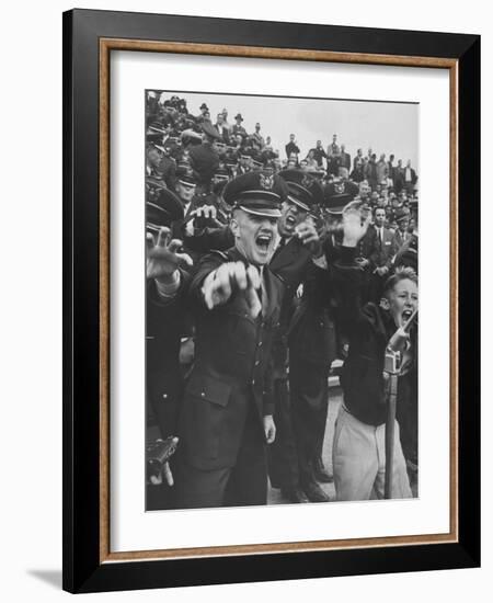 Air Force Academy Cadets Cheering During Game-Leonard Mccombe-Framed Photographic Print