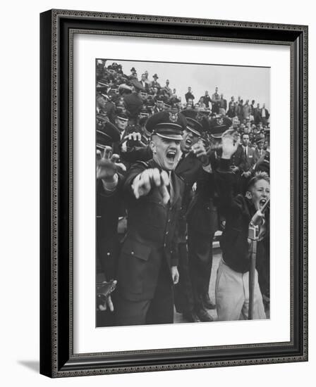 Air Force Academy Cadets Cheering During Game-Leonard Mccombe-Framed Photographic Print