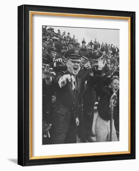 Air Force Academy Cadets Cheering During Game-Leonard Mccombe-Framed Photographic Print