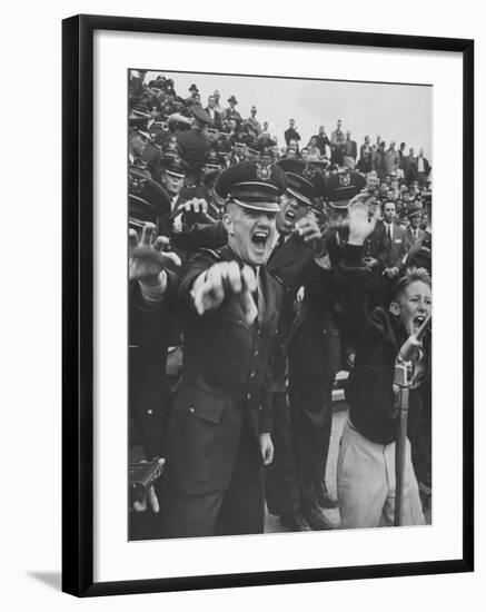 Air Force Academy Cadets Cheering During Game-Leonard Mccombe-Framed Photographic Print