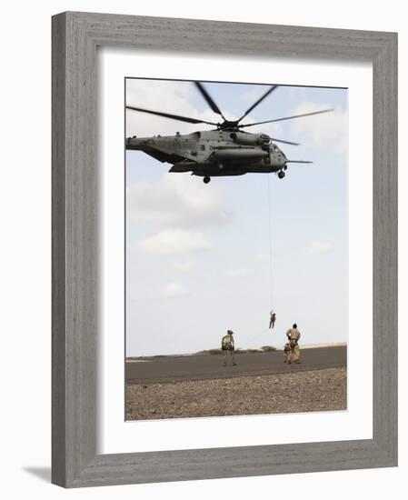 Air Force Pararescuemen Conduct a Combat Insertion and Extraction Exercise in Djibouti, Africa-null-Framed Photographic Print