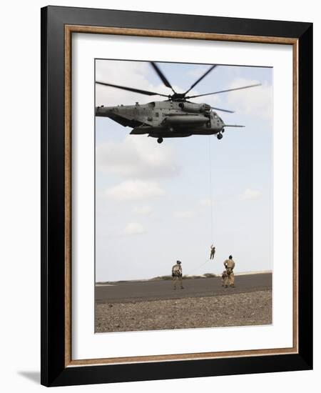 Air Force Pararescuemen Conduct a Combat Insertion and Extraction Exercise in Djibouti, Africa-null-Framed Photographic Print