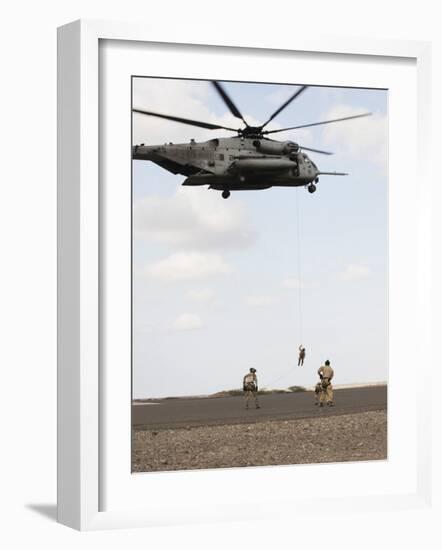 Air Force Pararescuemen Conduct a Combat Insertion and Extraction Exercise in Djibouti, Africa-null-Framed Photographic Print