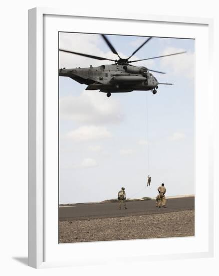 Air Force Pararescuemen Conduct a Combat Insertion and Extraction Exercise in Djibouti, Africa-null-Framed Photographic Print