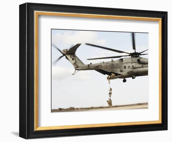 Air Force Pararescuemen Conduct a Combat Insertion and Extraction Exercise in Djibouti, Africa-null-Framed Photographic Print