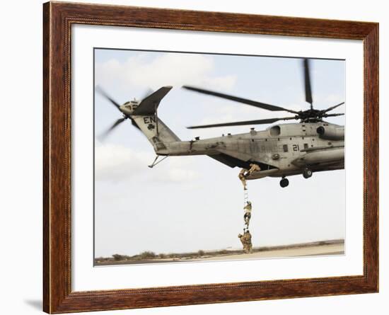 Air Force Pararescuemen Conduct a Combat Insertion and Extraction Exercise in Djibouti, Africa-null-Framed Photographic Print