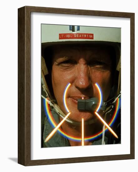 Air Force Pilot Lt. Col. Eugene Deatrick on His Way to Attack Viet Cong During Vietnam War-Larry Burrows-Framed Photographic Print