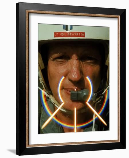 Air Force Pilot Lt. Col. Eugene Deatrick on His Way to Attack Viet Cong During Vietnam War-Larry Burrows-Framed Photographic Print