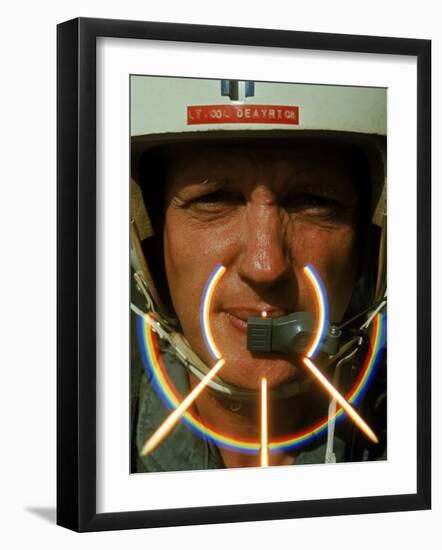 Air Force Pilot Lt. Col. Eugene Deatrick on His Way to Attack Viet Cong During Vietnam War-Larry Burrows-Framed Photographic Print