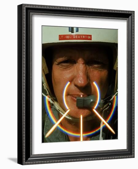 Air Force Pilot Lt. Col. Eugene Deatrick on His Way to Attack Viet Cong During Vietnam War-Larry Burrows-Framed Photographic Print