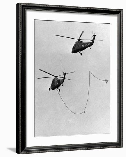 Air Fueling, Wessex Helicopter Being Refuelled in Flight, Farnborough, September 1964-null-Framed Photographic Print