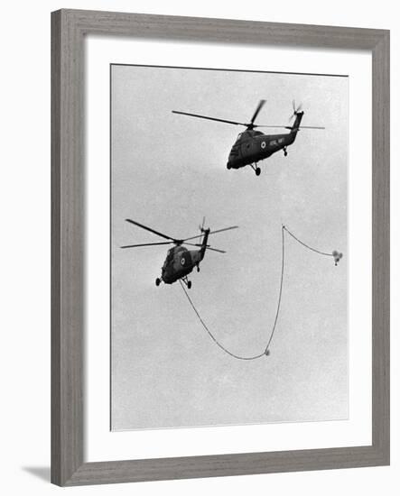 Air Fueling, Wessex Helicopter Being Refuelled in Flight, Farnborough, September 1964-null-Framed Photographic Print
