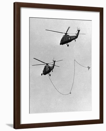 Air Fueling, Wessex Helicopter Being Refuelled in Flight, Farnborough, September 1964-null-Framed Photographic Print