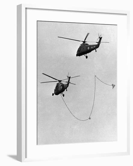 Air Fueling, Wessex Helicopter Being Refuelled in Flight, Farnborough, September 1964-null-Framed Photographic Print