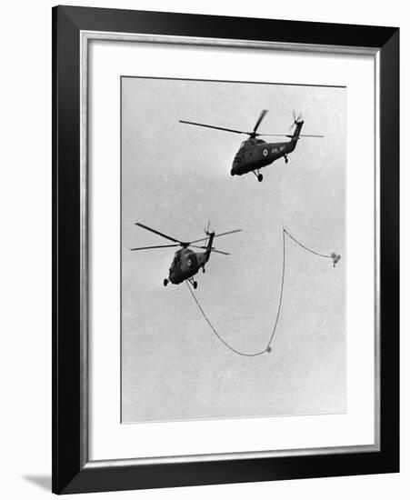 Air Fueling, Wessex Helicopter Being Refuelled in Flight, Farnborough, September 1964-null-Framed Photographic Print